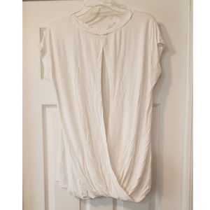 Wishlist White round neck keyhole back top